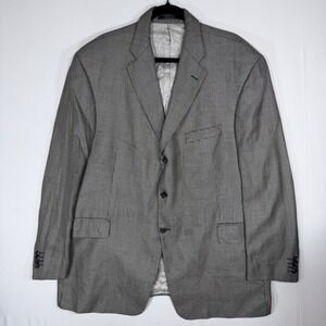 Harry Rosen Arnold Brant Houndstooth Sport Coat Blazer Silk Wool 48R Academia